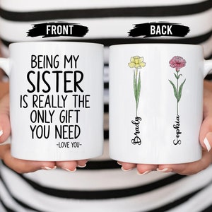 Sister Gifts from Sister, Being My Sister Coffee Mug,Mothers Day Gifts for Sister, Sister Birthday Gifts, Gifts for Big Sister, Bestie Gifts