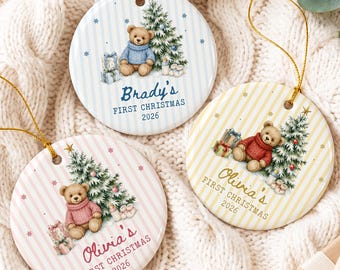 Personalized Baby's First Christmas Ornament 2026, Baby Ornament, Baby Boy Girl Keepsake, Newborn Christmas Gift, Baby Keepsake Gifts