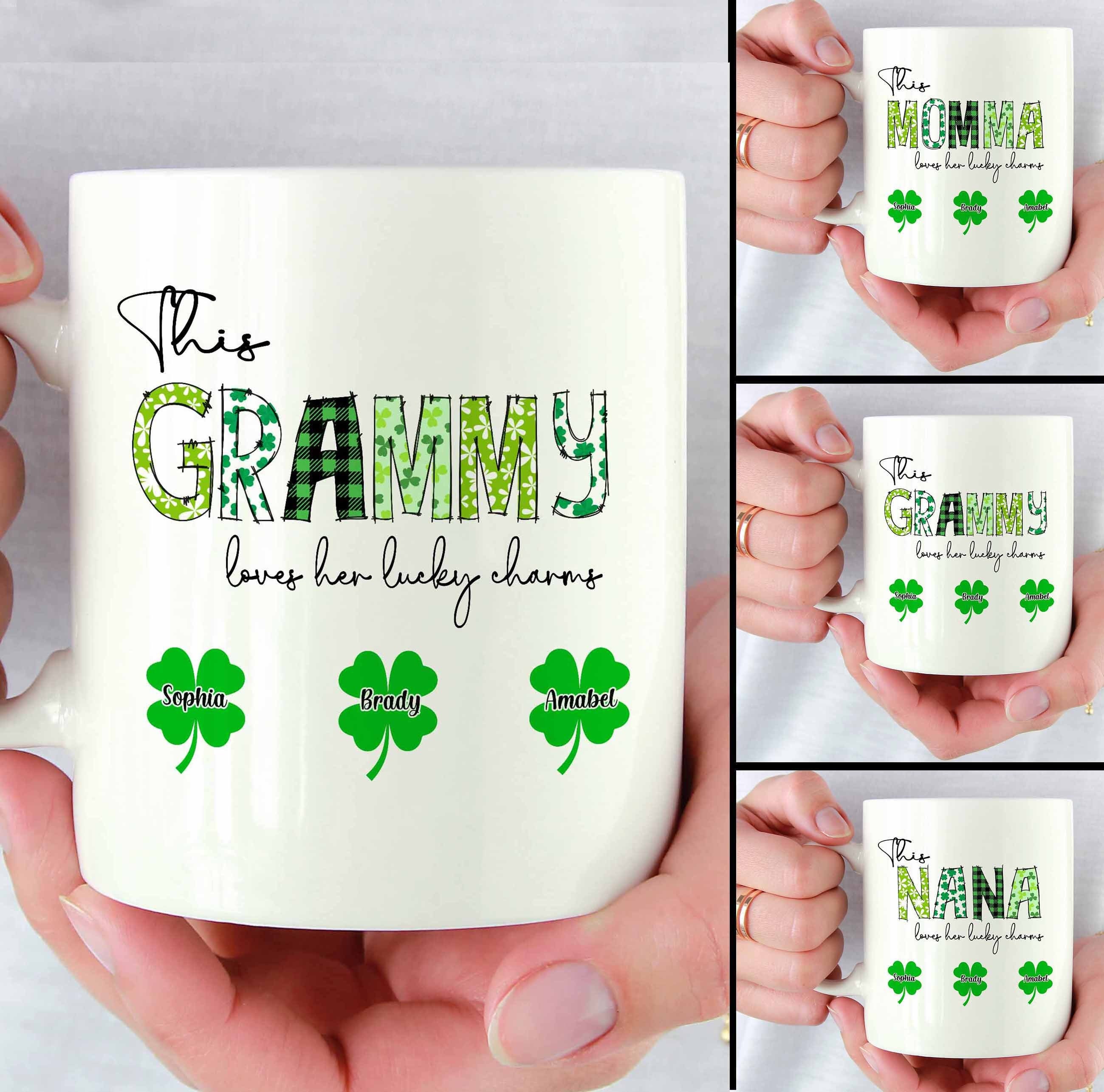Handle Inside Mug Vintage Irish Comedy Mug Joke Coffee Tea Mug Cup Shamrock  Pattern Beige Green Funny Cup 