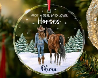Horse Ornament 2025, Personalized Horse Ornament For Christmas Tree, Horses Gifts For Girls, Horse Lovers Gifts, Just A Girl Loves Horse
