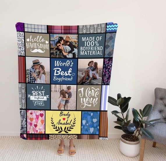 Personalized Photo Blanket, Custom Gift Ideas for Boyfriend, Gift Ideas for  Lover, Gift From Girlfriend. 