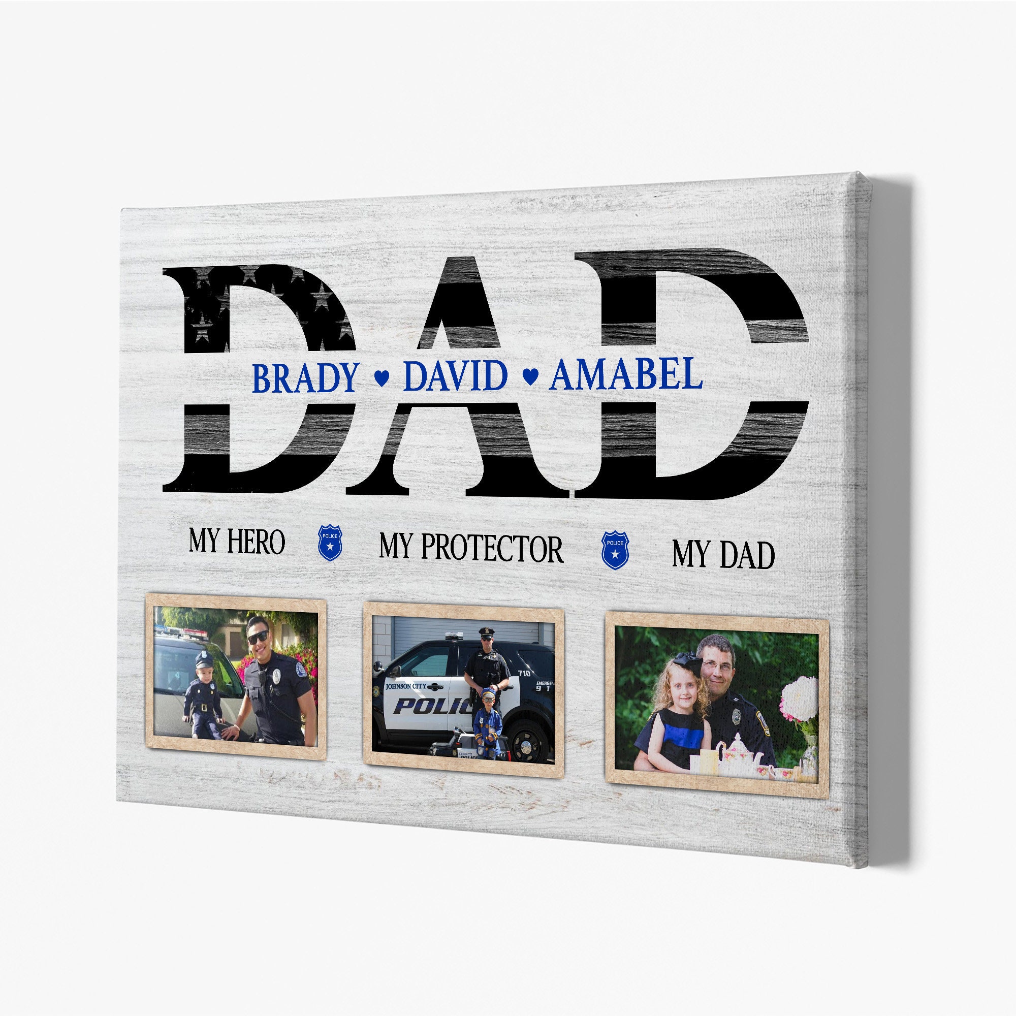 Personalized Police Canvas Wall Art Collage Gifts for Men – CollagemasterCo