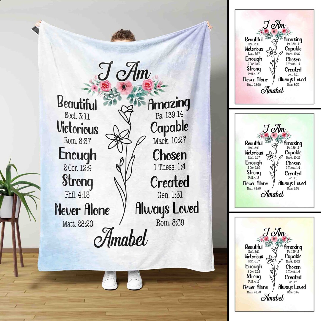Custom Inspiration Blanket, Bible Verse Throw Blanket, Birthday Gifts