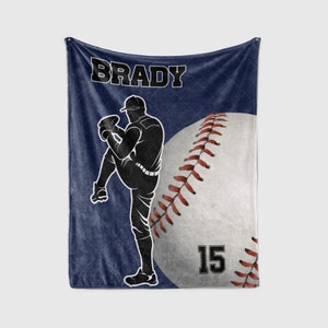 Personalized Baseball Blanket, Custom Baseball Ball Blanket, Sport Art Print, Gift For Baseball&#39;s Lover, Gifts for Son Baseball.