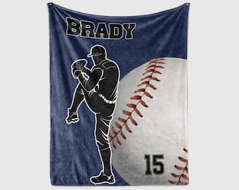 Personalized Baseball Blanket, Custom Baseball Ball Blanket, Sport Art Print, Gift For Baseball's Lover, Gifts for Son Baseball.