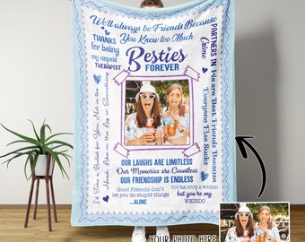 Friends Gifts, Besties Forever Personalized Blanket, Gift For Women, Custom Collage Blanket, Friendship Gifts, Christmas Gifts, Custom Gifts