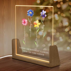 Sister Gifts, Gifts for Sisters, Sisters Are Different Flowers Night Light, Christmas Gifts, Birthday Gifts, Gifts for Her, Gift For Women