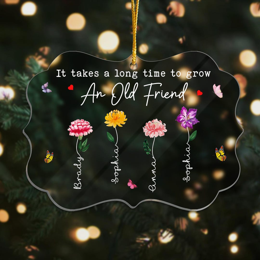 Custom Friends Christmas Ornament, It Takes A Long Time Friend Ornament ...