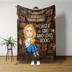Book Lover Gifts For Women, Just A Girl Who Loves Book, Book Blanket, Book Gifts, Gifts For Book Lovers, Gifts For Readers Book Lovers Women