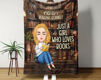 Book Lover Gifts For Women, Just A Girl Who Loves Book, Book Blanket, Book Gifts, Gifts For Book Lovers, Gifts For Readers Book Lovers Women