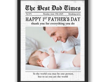 Dad Gifts, New Dad Gifts, First Fathers Day Gifts For Dad, Fathers Day Gifts From Kids, Custom Dad Photo Collage, Personalized Dad Wall Art