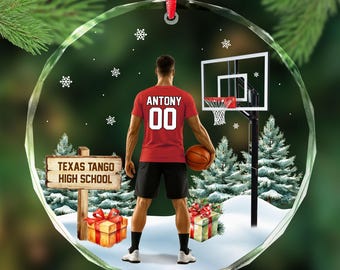 Basketball Gifts, Personalized Basketball Ornament for Boy, Girl, Kid, Team, Lover, Player, Coach, Sport Christmas Ornament 2026 Keepsakes