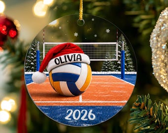 Volleyball Christmas Ornament 2026, Volleyball Acrylic Ornament,Sport Hanging Keepsake, Christmas Tree Decoration, Volleyball Gift for Lover