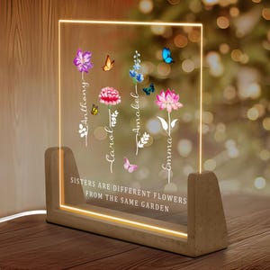 Sister Gifts, Custom Night Light, Christmas Gifts, Gifts for Her, Birthday Gifts, Gifts for Sisters, Gift For Women, Sister Birthday Gifts