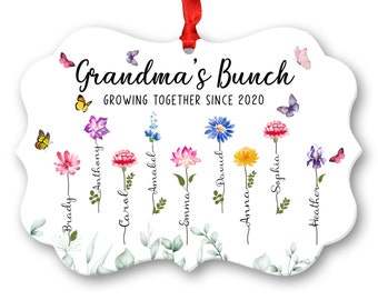 Personalized Grandma Christmas Ornament, Christmas Tree Decorations, Gift for Grandmas, Gift from Grandkids, Christmas Gift For Grandmother