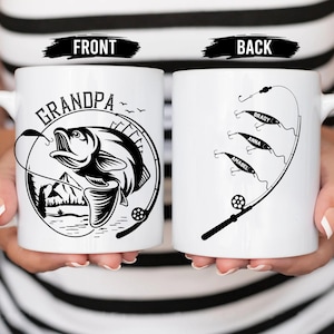 Personalized Fishing Grandpa Coffee Mug, Grandpa Gifts For Men, Grandpa Fathers Day Gifts, Fishing Gifts For Grandpa, Grandpa Fishing Mug
