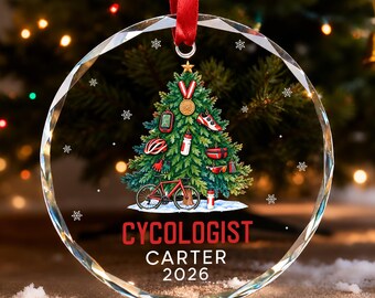 Personalized Cyclist Christmas Ornament 2026, Cycologis Cycling Ornament Gift, Bicycle Rider Keepsake, Road Bike Ornament for Cyclist, Biker