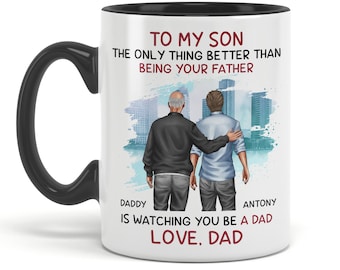 Fathers Day Gifts for Son, New Dad Gifts, Promote To Dad, To My Son Ceramic Coffee Mug, Gifts From Dad, Dad Gifts, Birthday Gifts For Son