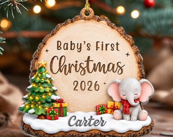 Personalized Baby Ornament, Baby's First Christmas Decor, First Christmas Ornament Keepsake, Christmas Gift for Baby Boy, Baby Girl, Newborn