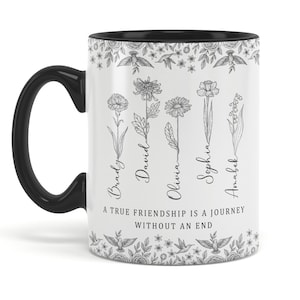Besties Mug, Best Friends Mug, A True Friendship Is An Journey Without And End, Coffee Mug for Besties, BFF Soul Sisters, Friendship Gifts