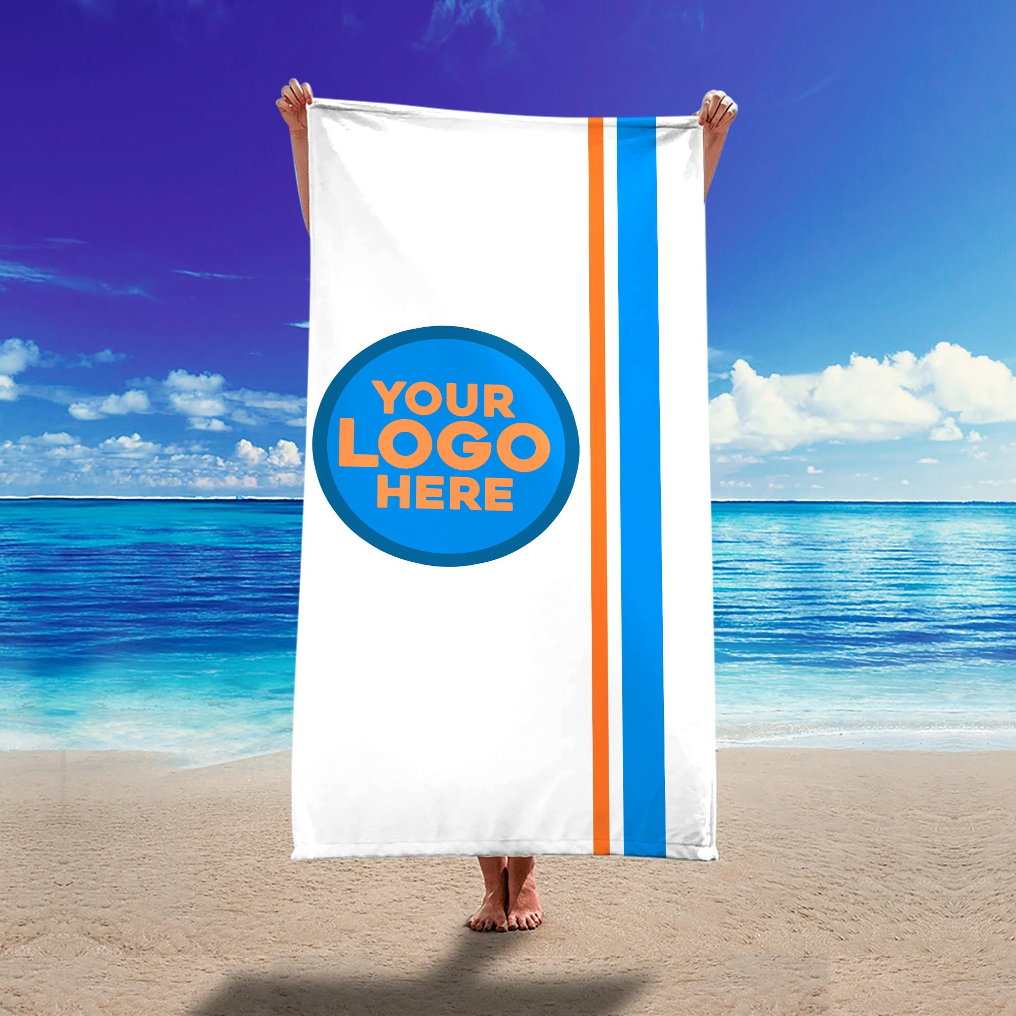 Personalized Beach Towel With Logo, Logo Design on A Towel, Create