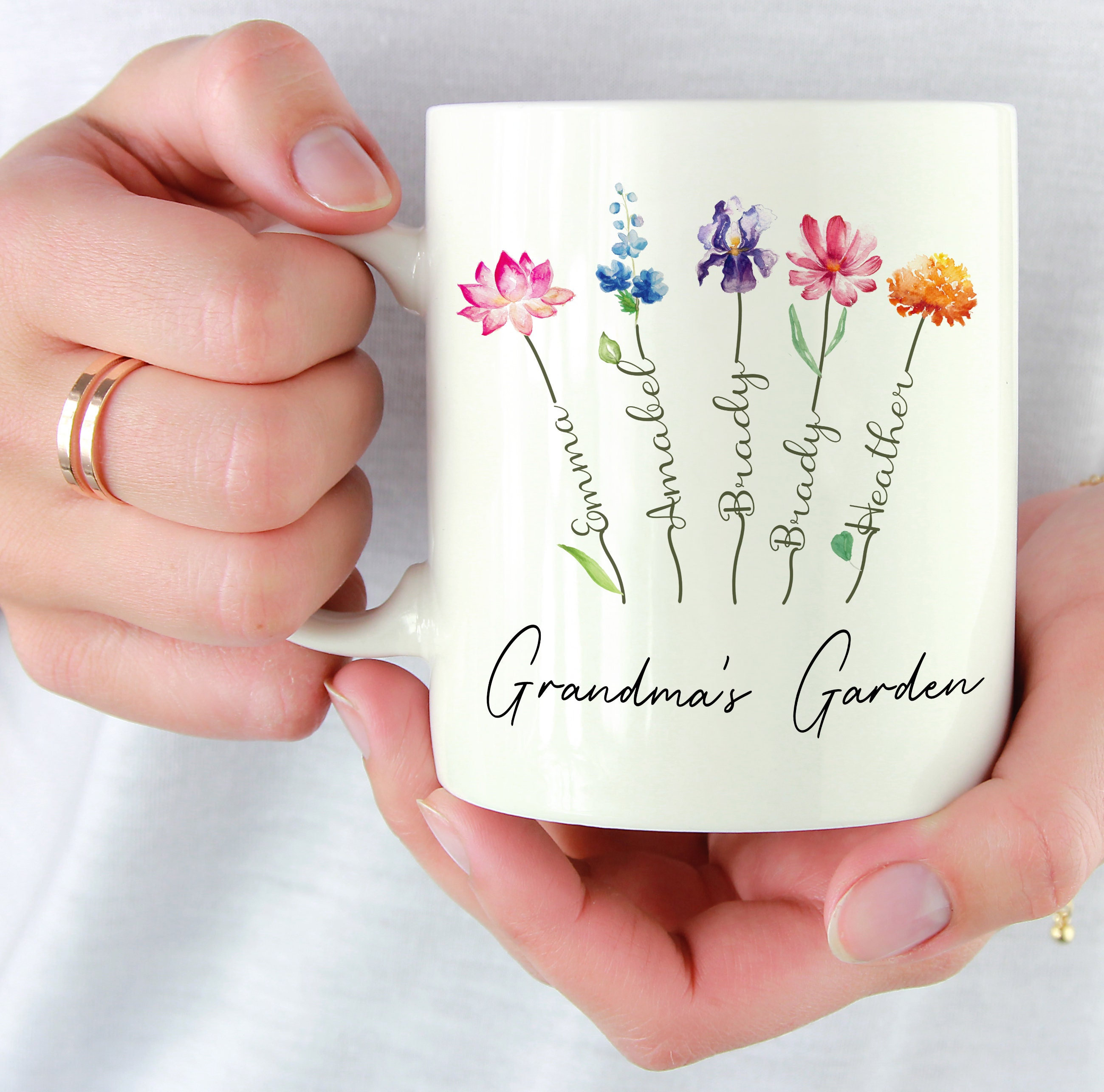 Christmas Gifts for Grandma, Grandma's Garden, Gift Ideas for Nana, Gigi,  Customized Coffee Mug, Gift From Grandkids, Mother's Day Gifts. 