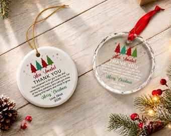 Teacher Appreciation Gifts, Teacher Gifts for Women Ornament Keepsake, Best Teacher Gift, 2026 Christmas Ornament Teacher Thank You Gifts