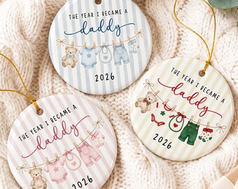 Personalized Became a Daddy Ornament, Dad Christmas Ornament 2026, First Time Dad Ornament, Christmas Gifts for New Dad, Gifts for Husband
