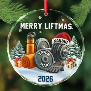 Personalized Weight Plate Christmas Ornament 2026, Weightlifting Gifts For Men, Women, Lovers, Fitness Gifts For Body Builder, Workout Gifts
