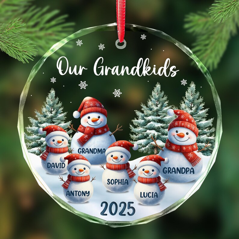 Grandparents Ornament, Snowman Ornament, Christmas Gifts for Grandma ...