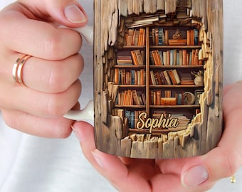 Book Lover Gifts, Gifts For Readers Book Lovers, Readers, Writers, Bookworm Gifts, Gifts For Book Lovers, Bookshelf Mug, Reading Coffee Mug