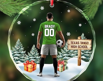 Soccer Gifts, Personalized Soccer Ornament for Boy, Girl, Kid, Team, Lover, Player, Coach, Sport Christmas Ornament 2025 Keepsakes