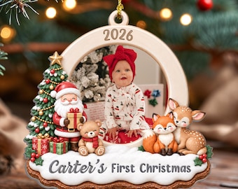 Personalized Baby First Christmas Ornament 2026, Christmas Gift for Baby Boy, Baby Girl, Newborn First Christmas 2026 Ornament Keepsake