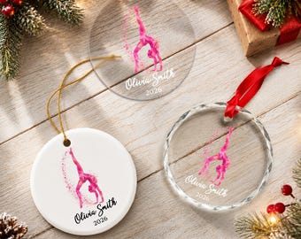 Personalized Gymnastics Ornament, Gymnast 2026 Christmas Ornaments, Gymnastics Gifts For Girls, Coach, Team, Gym Christmas Tree Ornaments