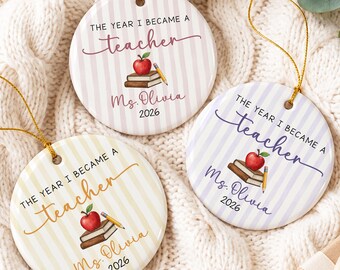 First Year Teacher Christmas Ornament 2026, Custom Teacher Ornament, New Teacher Ornament Keepsake, New Teacher Gifts, First Time Teacher