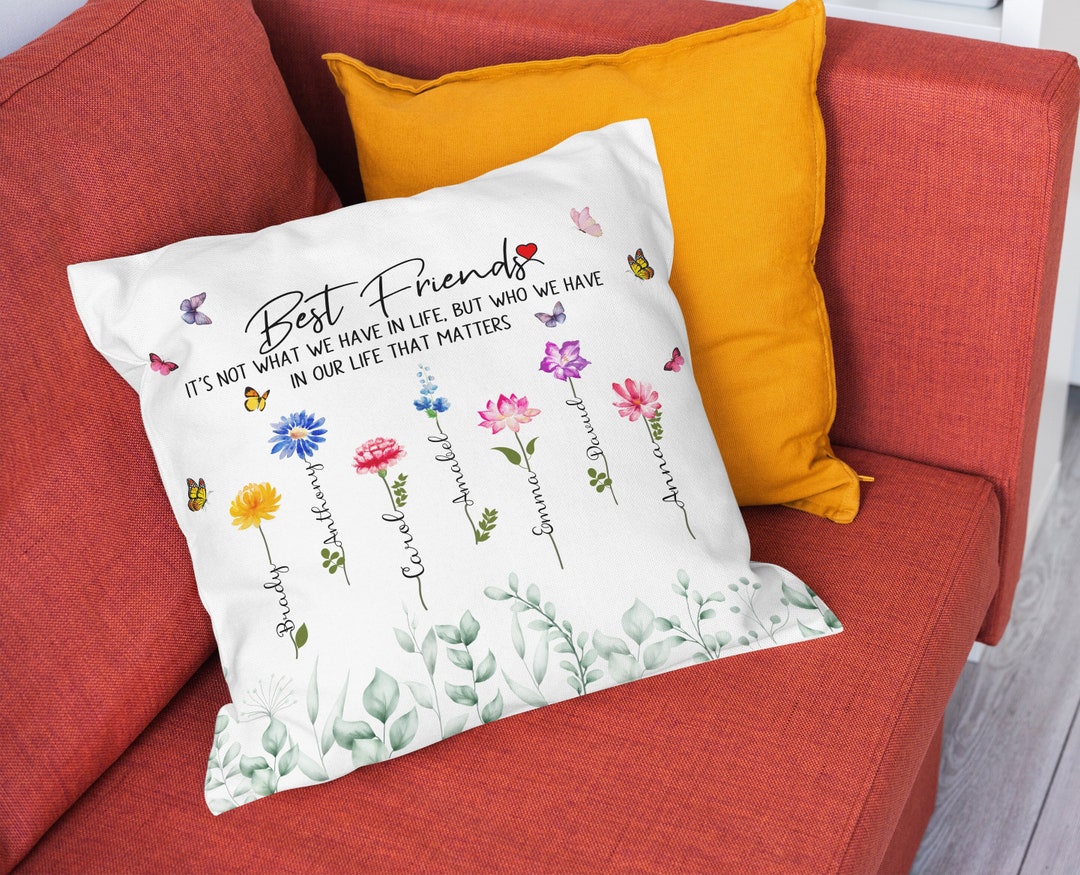 Custom Best Friends Pillow, Personalized Christmas Gifts for Bestie