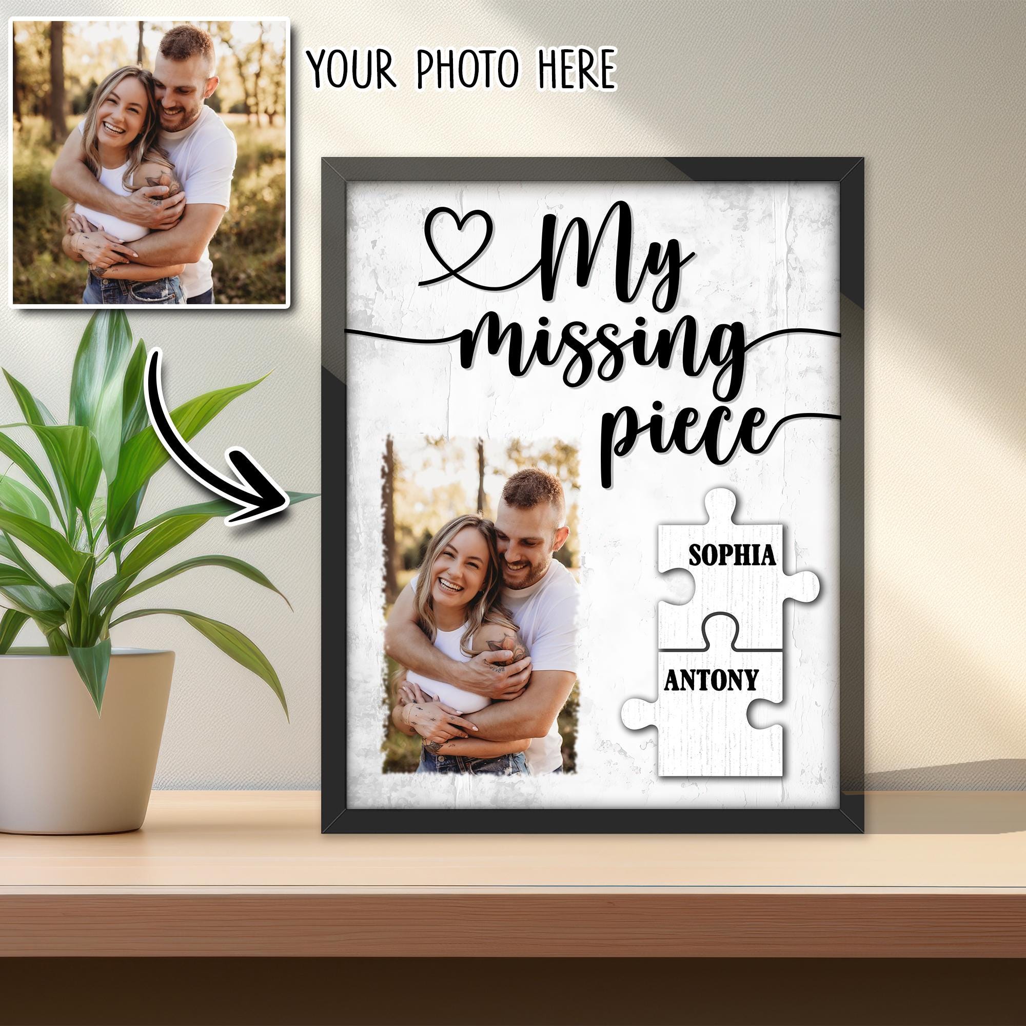 My Missing Piece Gift For Her My Missing Piece Couple Letters Background Personalized 2 Layer