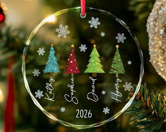Personalized Family Christmas Ornament, Custom Family Name Ornament Gifts, Christmas Tree Ornament with Names, Family Tree Ornament 2026