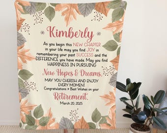 Custom Retirement Blanket, Personalized Retirement Blanket, Best Gift For Retirement, Retirement Blanket, Retirement Gifts for Women