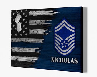US Military Ranks Poster – Enlisted & Officer Insignia – American Military Art Print, Modern Style