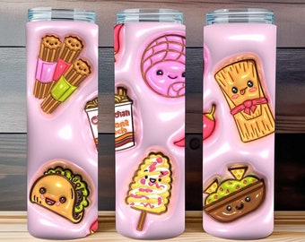 Mexican Food png Tumbler Bundle 3d Tumbler Wrap Inflated Tumbler Png 20oz Tumbler Wrap Tumbler Wrap Png Tumbler Design Concha Pan Dulce
