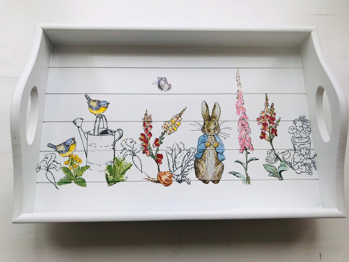 Decoupage Peter Rabbit beatrix Potter SOFA TRAY Heat Etsy UK