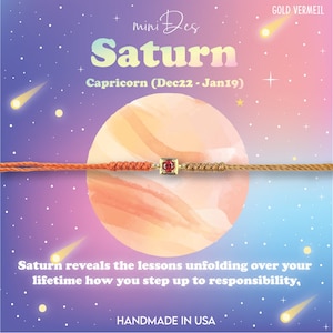 Saturn Bracelet, Planet Bracelet, String Bracelet, Capricorn Bracelet, January Bracelet, Christmas Gift for her