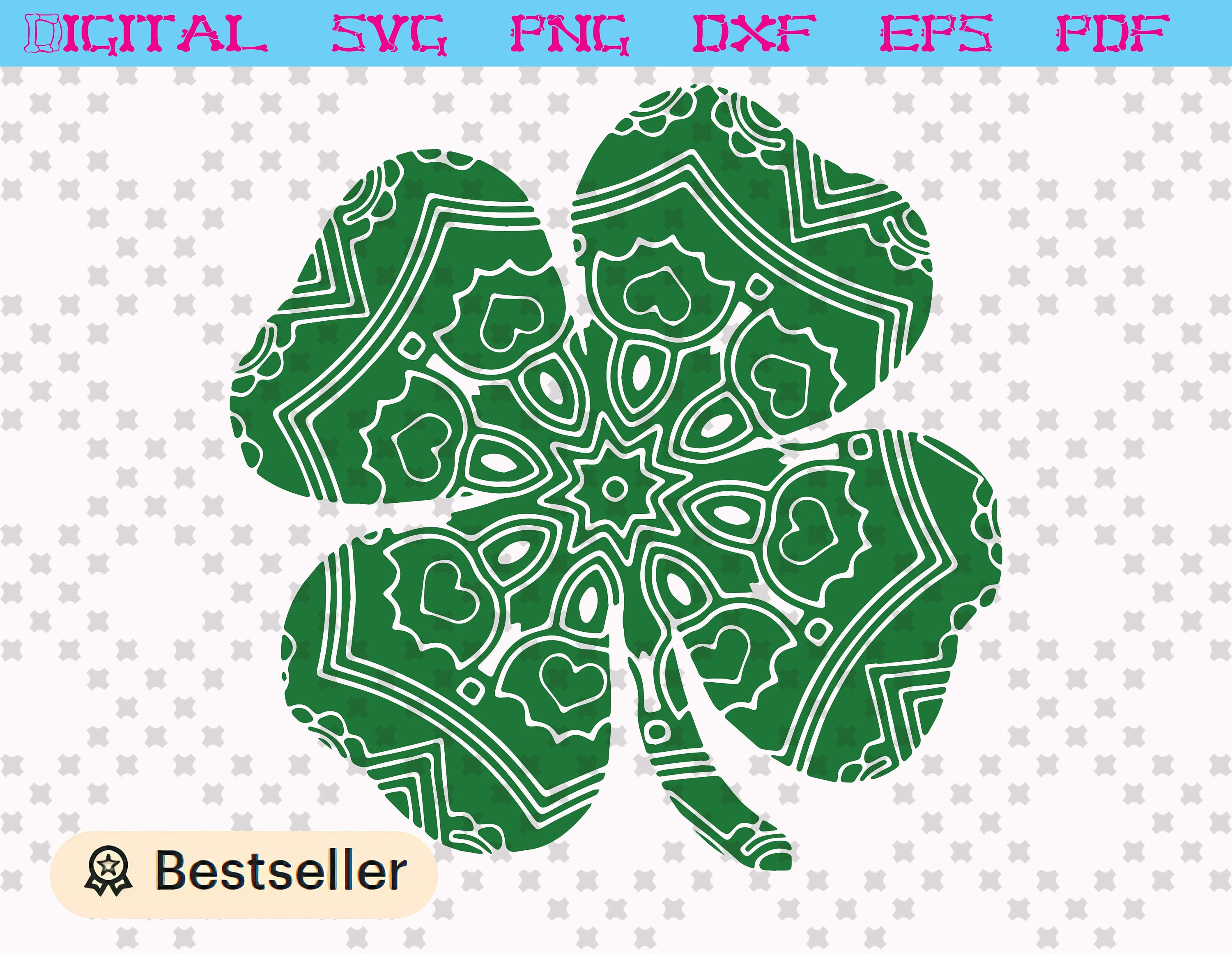 St Patricks Day Lucky Shamrock Mandala Svg Clover svg St | Etsy