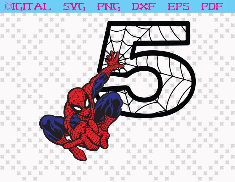 Download Marvel Spider-Man SVG Spider-Man Swinging 5th Birthday Svg | Etsy