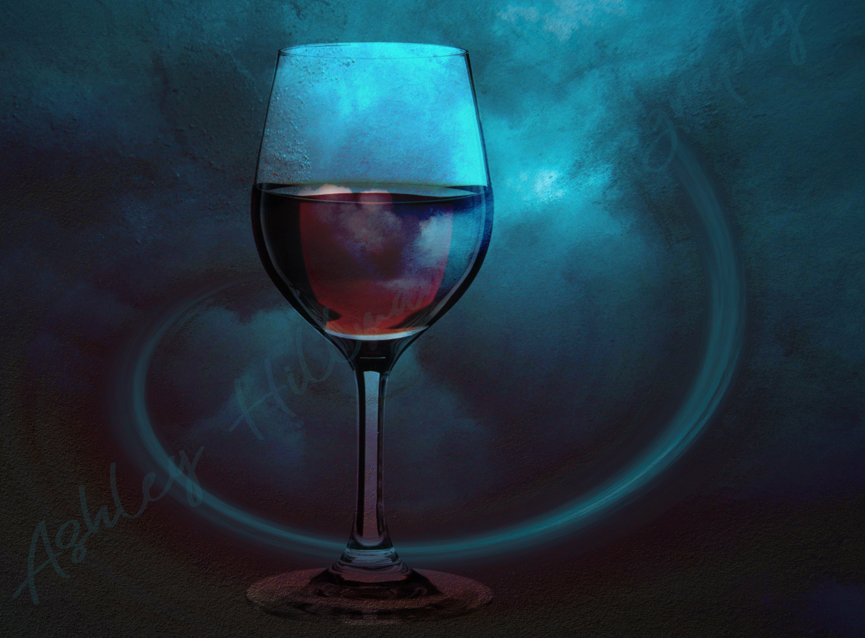 Fiori Blue 10 oz. Wine Glass - Indigo Pool Patio BBQ