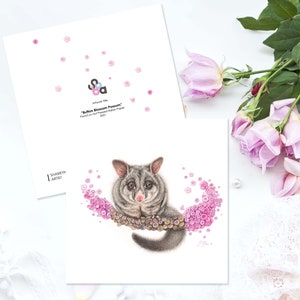 Button Blossom Possum Greeting Card