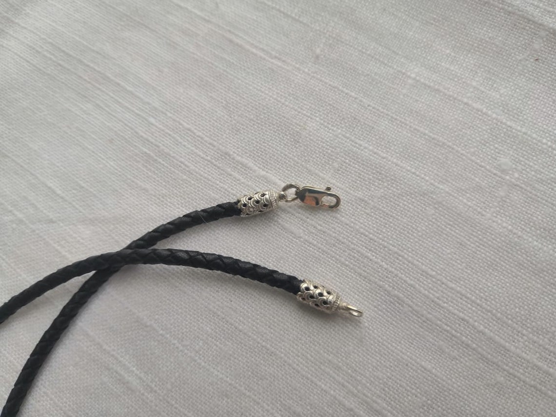 Leather Cord For Pendants Amulets. Leather Sterling siver | Etsy
