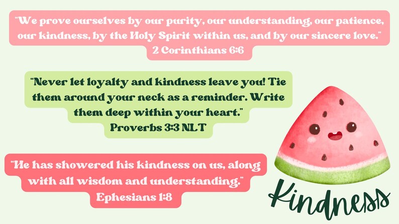 Watermelon Scripture Fruit of the Spirit PDF & Presentation - Etsy