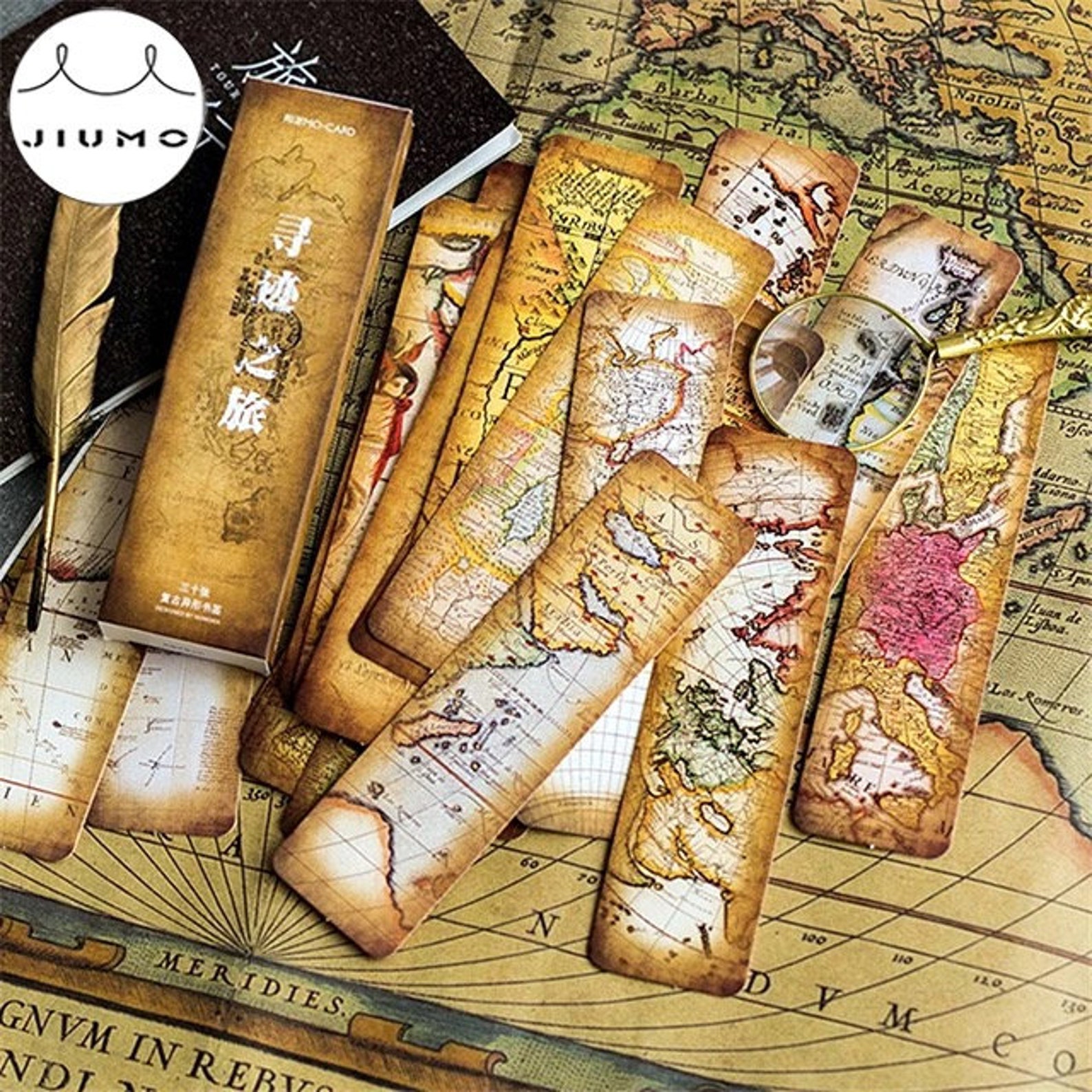 Bookmark set of 30 Map Collection Retro Design Inexpensive | Etsy